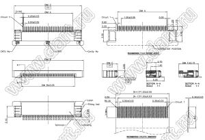 1226-24-02 (AF3A24B*S0T10-Q0Q1) розетка SMD для плоского шлейфа (FPC); шаг=0,5мм; контакты снизу; 24-конт.