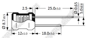 RLB1014-822KL дроссель с аксиальными выводами; L=8200±10%мкГн (при 1 кГц); I max=50мА