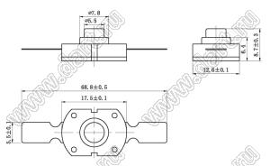 KAN8-107F кнопочный переключатель; 8,7x12,6x17,5мм (HxWxL)