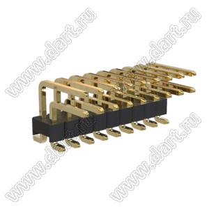 BL1220-1209M штыри двухрядные SMD горизонтальные; шаг 2.54мм; H=2.0мм; 2x9-конт.