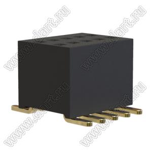 2731SM-0205 розетка прямая двухрядная для поверхностного (SMD) монтажа; 2x6-конт.