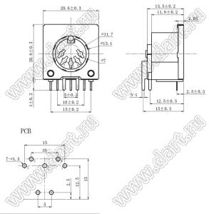 DS-5-02B розетка (гнездо) DIN на плату угловая; 5-конт.