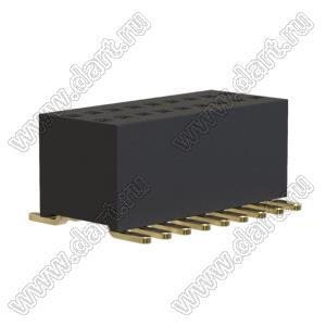 2731SM-0209 розетка прямая двухрядная для поверхностного (SMD) монтажа; 2x10-конт.