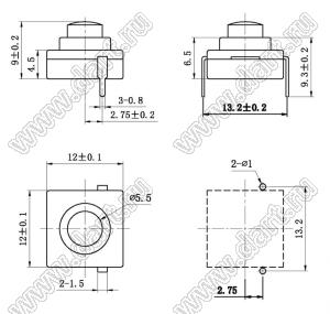 KAN8-120-213 кнопочный переключатель; 9x12x12мм (HxWxL)