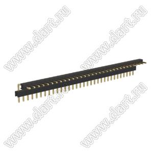 BL1217-2132R2 штыри однорядные угловые с двойным изолятором, тип R2; шаг 2.54мм; H=1.7мм; 32-конт.