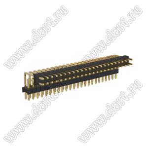 BL1320-2224R2 штыри двухрядные с двойным изолятором угловые, тип R2; 2x24-конт.