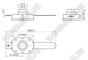 KAN8-107M кнопочный переключатель; 8,7x12,6x17,5мм (HxWxL)