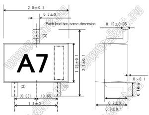 DAN217U (SOT-323) диод SMD ключевой; Io=100мА; Vr (max)=80В (макс.); VF=1,20В; IR=0,2мкА