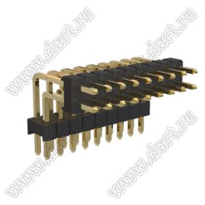 BL1315-2218R2 штыри двухрядные с двойным изолятором угловые, тип R2; 18-конт.