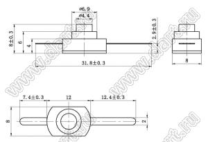 KAN8-001C кнопочный переключатель; 8x8x12мм (HxWxL)