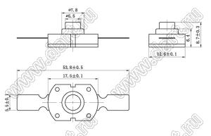 KAN8-107G кнопочный переключатель; 8,7x12,6x17,5мм (HxWxL)