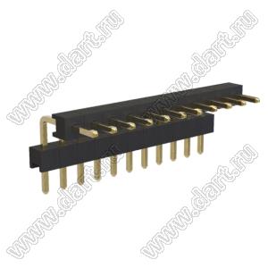 BL1320-2111R2 штыри однорядные с двойным изолятором угловые, тип R2; 11-конт.