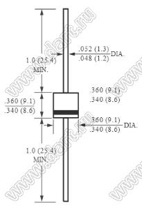 FR601G (R-6) диод быстровосстанавливающийся 50V / 6A / 150нс  в корпусе R-6