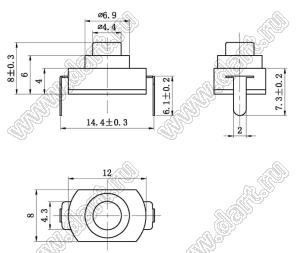 KAN8-001J кнопочный переключатель; 8x8x12мм (HxWxL)