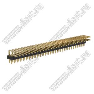 BL1225-1230R2 штыри двухрядные угловые, тип R2; шаг 2.54мм; H=2.5мм; 2x30-конт.