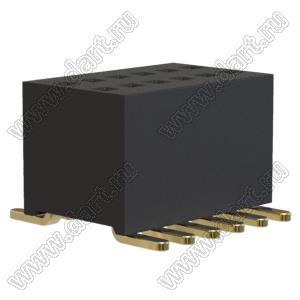 2731SM-0206 розетка прямая двухрядная для поверхностного (SMD) монтажа; 2x7-конт.