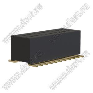 2731SM-0211 розетка прямая двухрядная для поверхностного (SMD) монтажа; 2x12-конт.