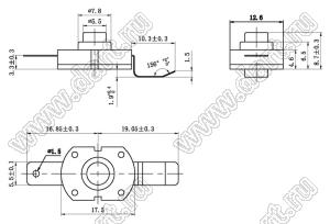 KAN8-107A кнопочный переключатель; 8,7x12,6x17,5мм (HxWxL)