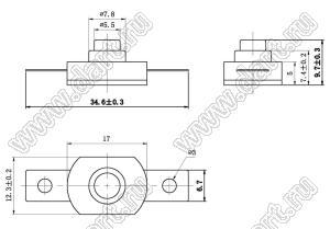 KAN8-105A кнопочный переключатель; 10x12,5x17мм (HxWxL)