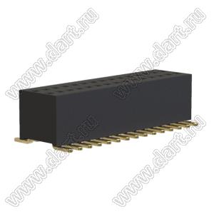 2731SM-0215 розетка прямая двухрядная для поверхностного (SMD) монтажа; 2x16-конт.