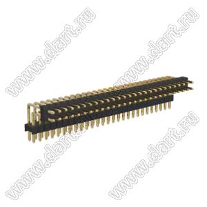 BL1220-2227R2 штыри двухрядные угловые с двойным изолятором, тип R2; шаг 2.54мм; H=2.0мм; 54-конт.