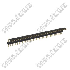 BL1217-2137R2 штыри однорядные угловые с двойным изолятором, тип R2; шаг 2.54мм; H=1.7мм; 37-конт.