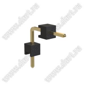 BL1217-2101R2 штыри однорядные угловые с двойным изолятором, тип R2; шаг 2.54мм; H=1.7мм; 1-конт.