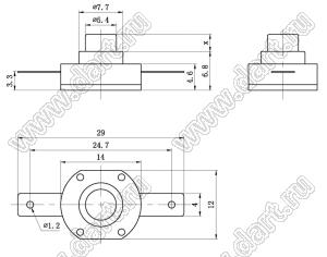 KAN8-005C кнопочный переключатель; 8x8x12мм (HxWxL)