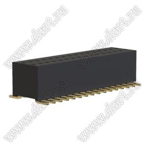 2731SM-0216 розетка прямая двухрядная для поверхностного (SMD) монтажа; 2x17-конт.