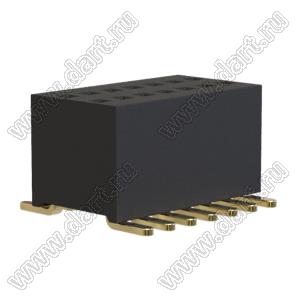 2731SM-0207 розетка прямая двухрядная для поверхностного (SMD) монтажа; 2x8-конт.