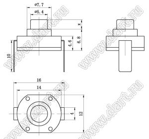 KAN8-005D кнопочный переключатель; Xx14x12мм (HxWxL)