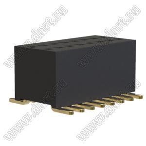 2731SM-0208 розетка прямая двухрядная для поверхностного (SMD) монтажа; 2x9-конт.