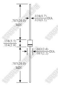 1S3 (DO-41) диод Шоттки; U=30В; IFM=1А; VFM=0,55В