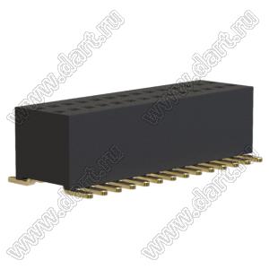 2731SM-0214 розетка прямая двухрядная для поверхностного (SMD) монтажа; 2x15-конт.