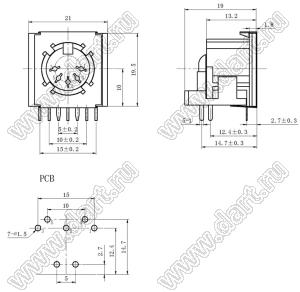 DS-5-03A-05-2 розетка (гнездо) DIN на плату угловая; 5-конт.