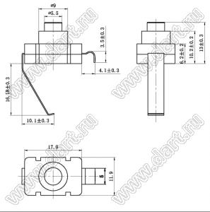 KAN8-008F кнопочный переключатель; 13x12x18мм (HxWxL)