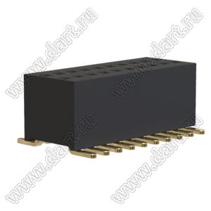 2731SM-0210 розетка прямая двухрядная для поверхностного (SMD) монтажа; 2x11-конт.