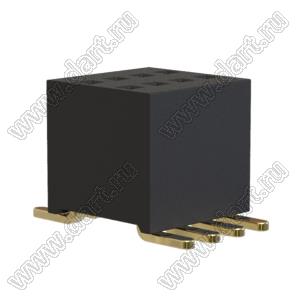 2731SM-0204 розетка прямая двухрядная для поверхностного (SMD) монтажа; 2x5-конт.