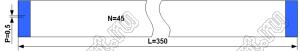 BLFPC P0,5 45PIN 350mm шлейф плоский сверхтонкий FFC/FPC; 45; длина 350мм; контакты на одной поверхности