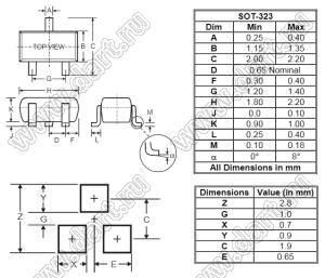 MMBD4148W (SOT-323) диод SMD ключевой; Io=150мА; Vr (max)=75В (макс.); VF=1,25В; IR=1,0мкА