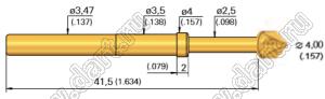 HSS-150-3-17-ᴓ4-A-30-02-H контакт-пробник