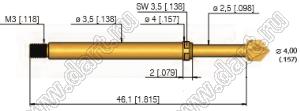 HSS-150-3-17-ᴓ4-A-30-02-MH контакт-пробник