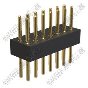 BL3614-16207S штыри цанговые прямые двухрядные; 2x7-конт.