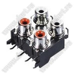 RCA-430 блок 4-х гнезд RCA "тюльпан" с креплением на панель