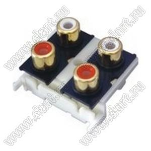 RCA-408B блок 4-х гнезд RCA "тюльпан" с креплением на панель