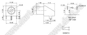 RCA-102B гнездо RCA "тюльпан" на плату