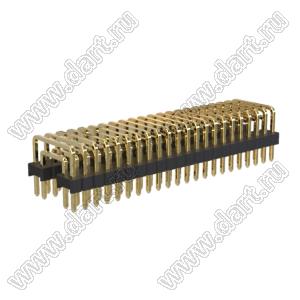 BL1225-2222N2 штыри двухрядные угловые с двойным изолятором, тип 3; шаг 2.54мм; 2*22-конт.