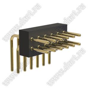 BL3614-19206R штыри цанговые угловые двухрядные; 2x6-конт.