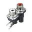 RCA-207S-PB блок двух гнезд RCA "тюльпан" на плату и с креплением на панель