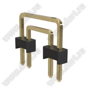 BL1225-2201N2 штыри двухрядные угловые с двойным изолятором, тип 3; шаг 2.54мм; 2*1-конт.